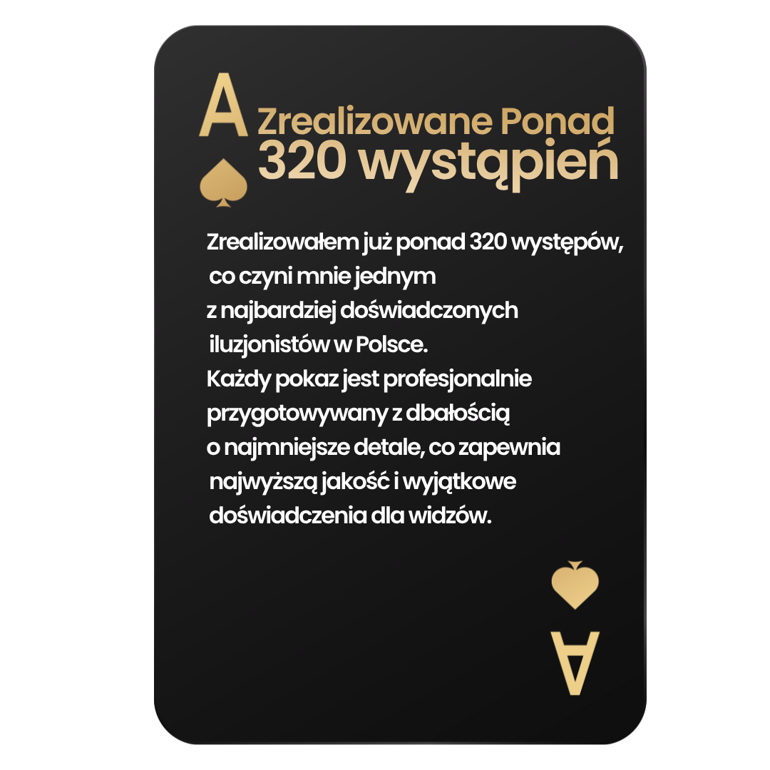 320+ zrealizowanych pokazów - iluzjonista Bartini