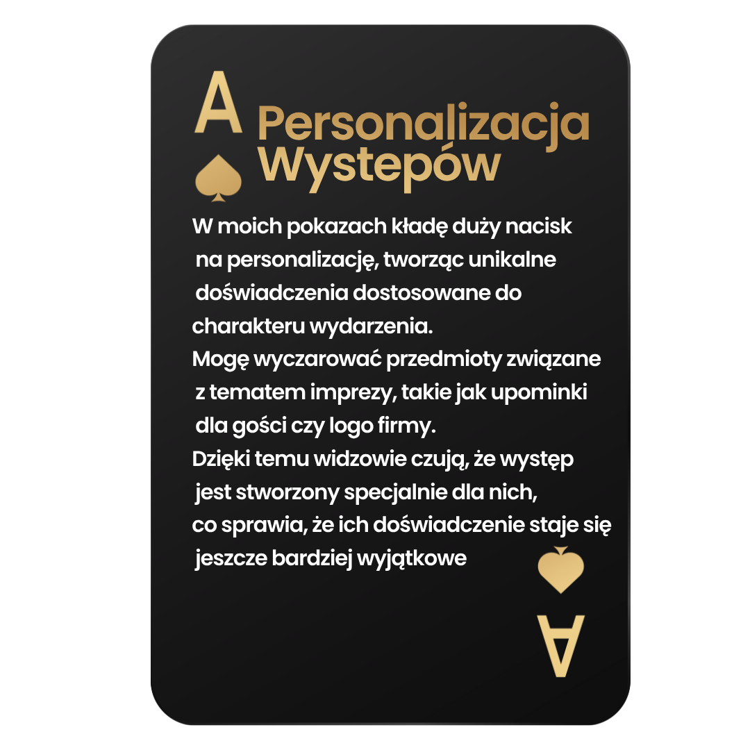 Personalizacja pokazu iluzji - Bartini